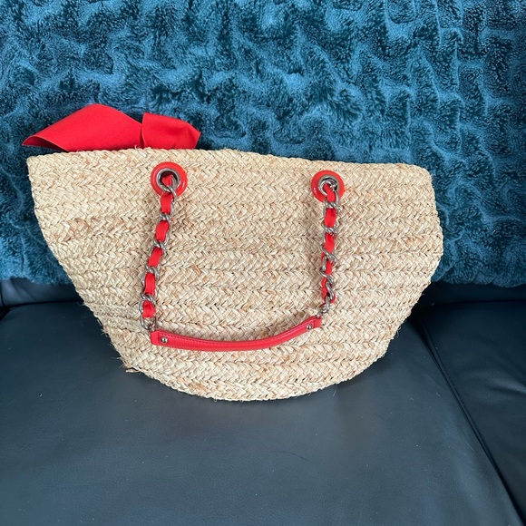 Kate Spade Point Breeze Coal Straw Tote Bag - Picture 4 of 6